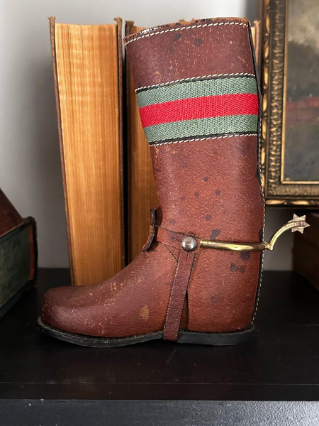 Vintage Authentic GUCCI Boot Base From A Lamp 8" Tall As Found Firm