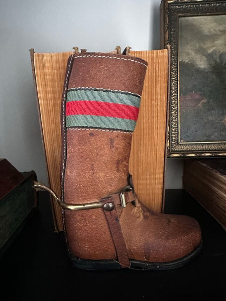 Vintage Authentic GUCCI Boot Base From A Lamp 8" Tall As Found Firm