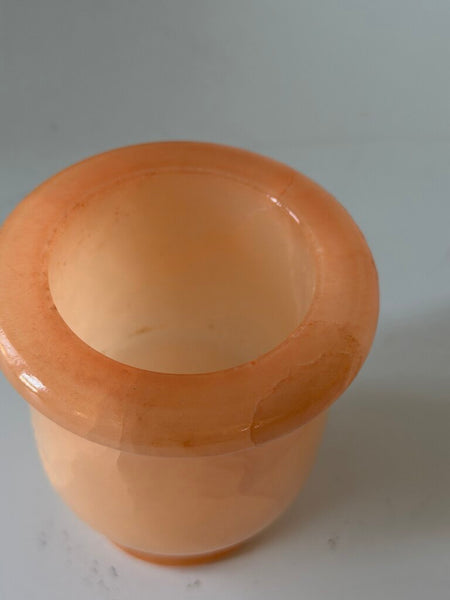 1338 Peach Alabaster lidded canister