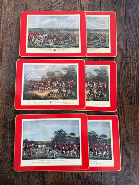 Set of 6 Fox Hunting Placemats W1976