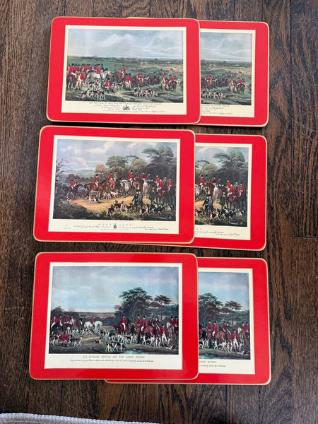 Set of 6 Fox Hunting Placemats W1976