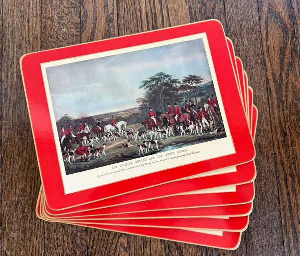 Set of 6 Fox Hunting Placemats W1976