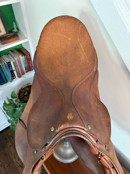 Vintage Leather Riding Saddle "Eldonian" Made in England As Is W2090