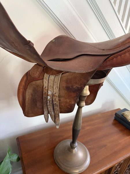 Vintage Leather Riding Saddle "Eldonian" Made in England As Is W2090