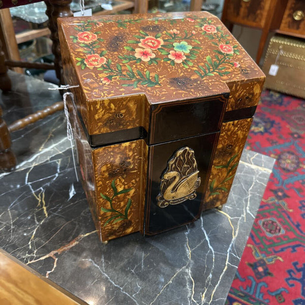 Laquered Enamel Velvet Lined Storage Box
