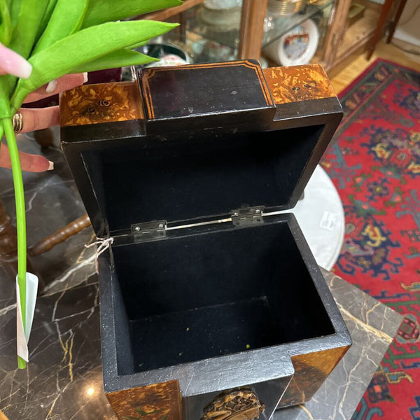 Laquered Enamel Velvet Lined Storage Box
