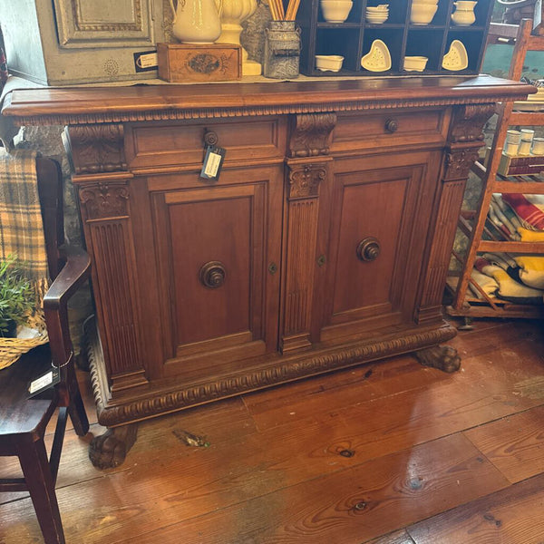 Antique Claw Foot Credenza 59L 22D 42H IN STORE PICKUP ONLY