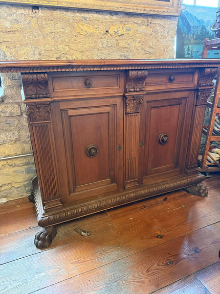 Antique Claw Foot Credenza 59L 22D 42H IN STORE PICKUP ONLY