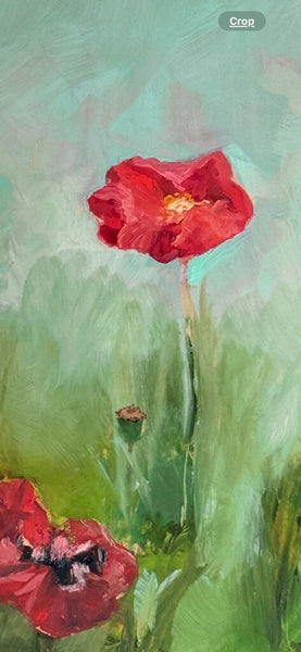 Original my Martha Layton Smith (Open Door Studio) oil on panel "California poppies" sofned