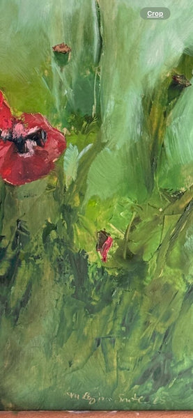 Original my Martha Layton Smith (Open Door Studio) oil on panel "California poppies" sofned