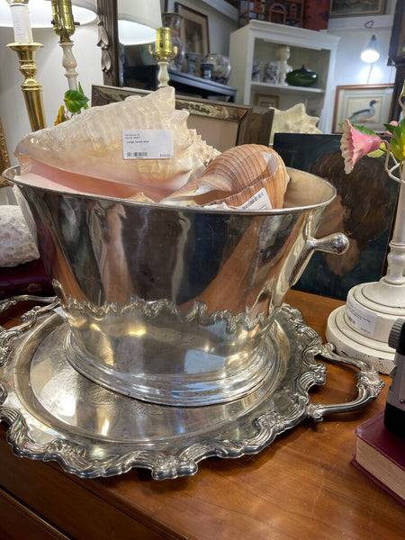 Oval silver champagne bucket as is