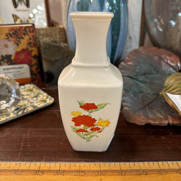 Orange milk glass vase