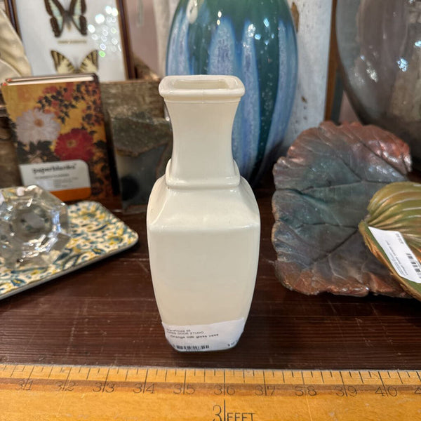 Orange milk glass vase