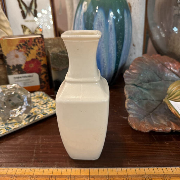 Orange milk glass vase