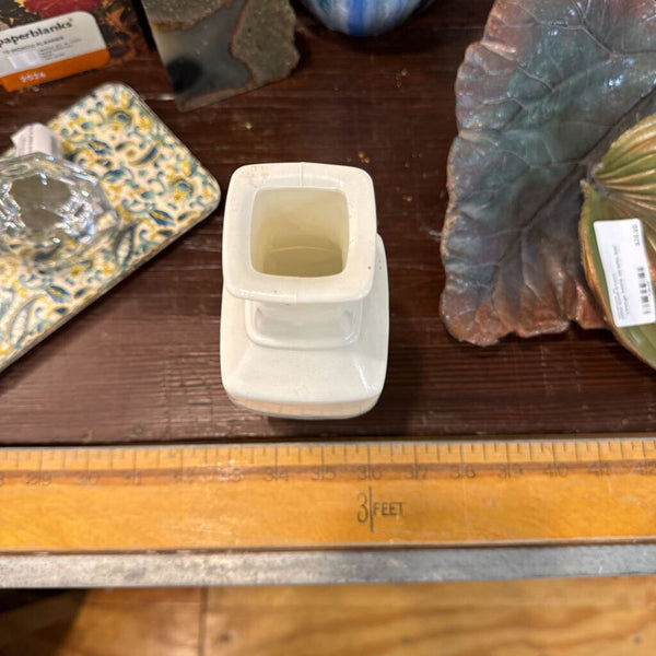 Orange milk glass vase