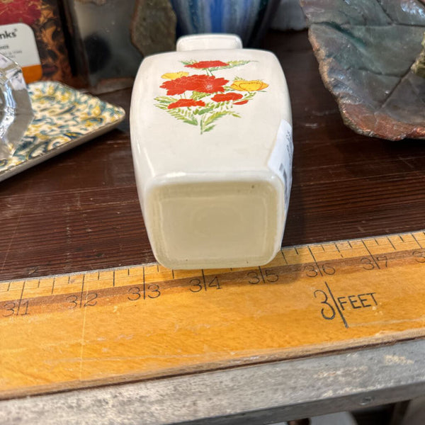 Orange milk glass vase