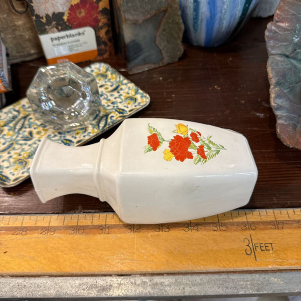 Orange milk glass vase