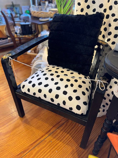 Vintage lacquer black and dot chairs