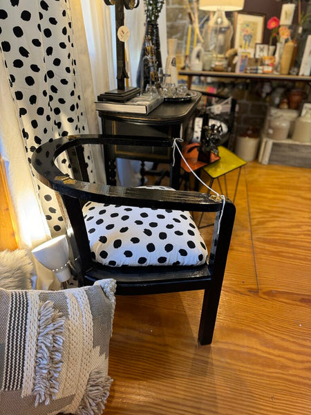Vintage lacquer black and dot chairs