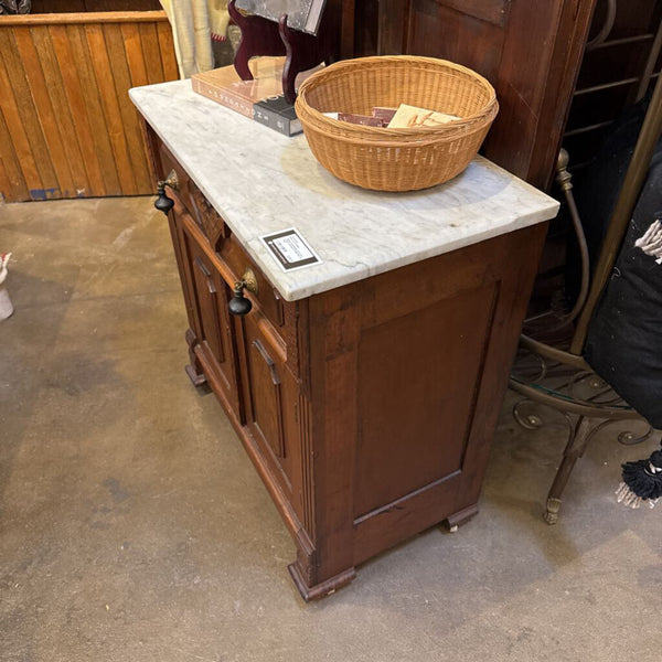 Marble Top Eastlake Style Dark Wood Commode In Store Pick Up Only 28.5w 16d 30t