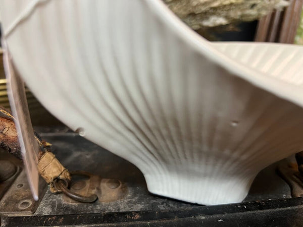 Vintage White Pottery Bird Bowl~ Jonathan Adler Signed~as found 1 chip