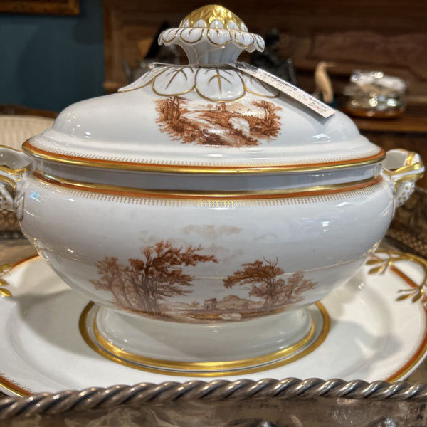 VINTAGE ALEGRE PORCELAIN SOUP TUREEN AND PLATTER SET MADE IN PORTUGAL