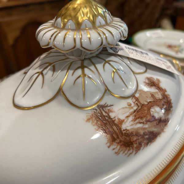 VINTAGE ALEGRE PORCELAIN SOUP TUREEN AND PLATTER SET MADE IN PORTUGAL