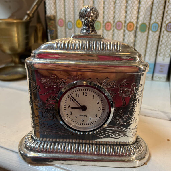 Vintage Silver Plate Clock