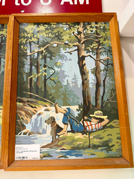 JFV ~ Vintage Boy Fishing Paint By Number