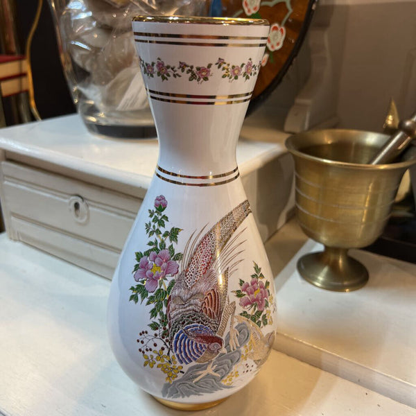 Vintage Handmade in Greece Vase w Bird