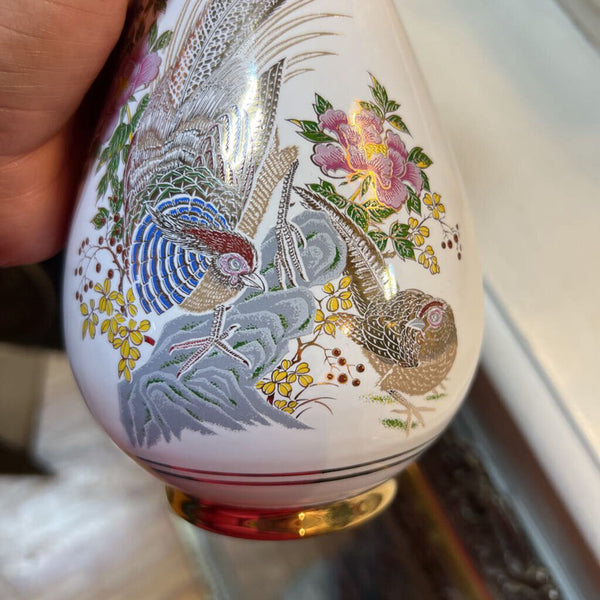 Vintage Handmade in Greece Vase w Bird