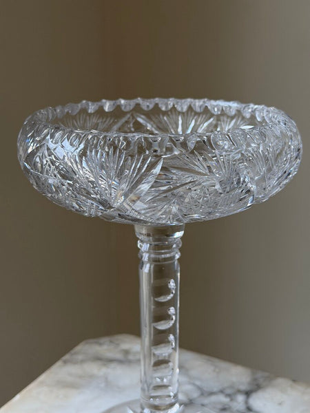 1446 American Brilliant Pedestal Crystal Candy Dish
