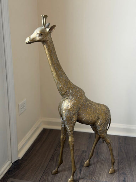 0873 Large Brass Giraffe