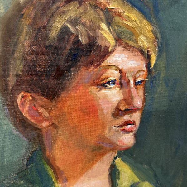 OIL PAINTING OF MALE SIGNED BY ARTIST MORT LUBY