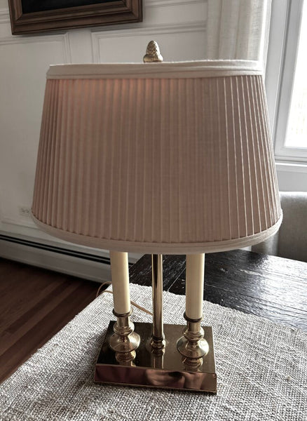 Vintage Brass Bouillotte Style Candle Stick Accent Lamp