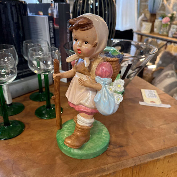Hummel style ceramic girl 10"