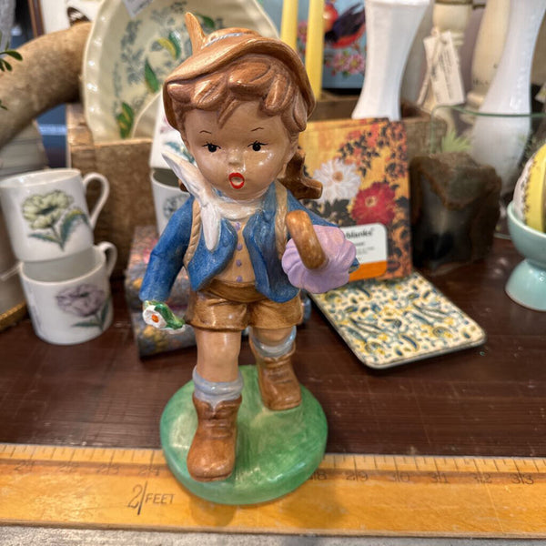 Hummel style ceramic boy 10"
