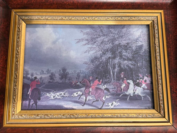 Vintage equestrian print 10 x 13 - great frame