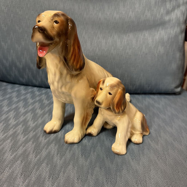 8.5" Large Dog with Puppy Statue W2169