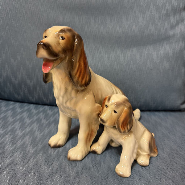 8.5" Large Dog with Puppy Statue W2169
