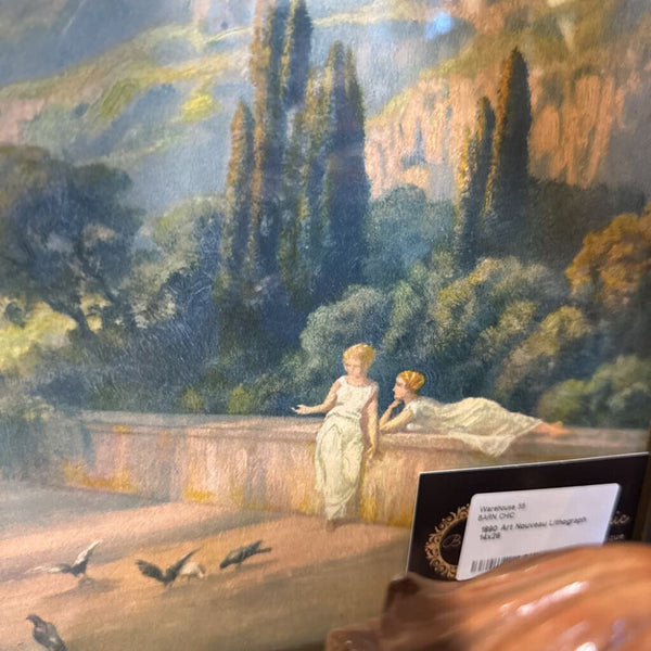 1890 Art Nouveau Lithograph 14x26