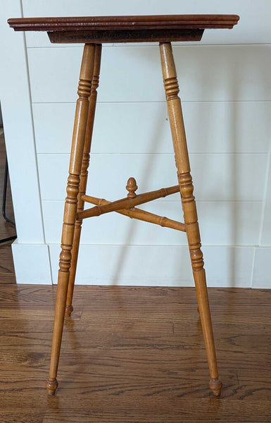 Antique Pine Table w/Turned Legs 15x30