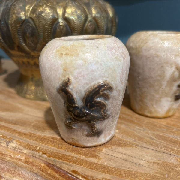 VINTAGE ARMOGRES MINI STONEWARER HAND MADE BELGIUM 2.5 ROOSTER