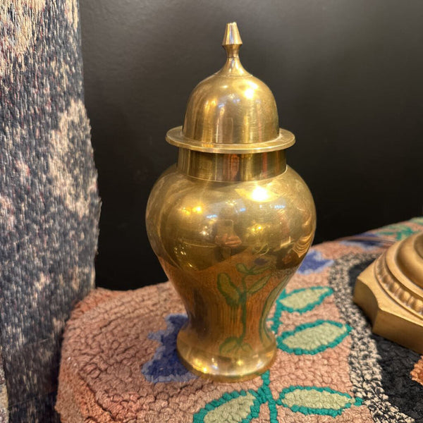 BRASS LIDDED GINGER JAR