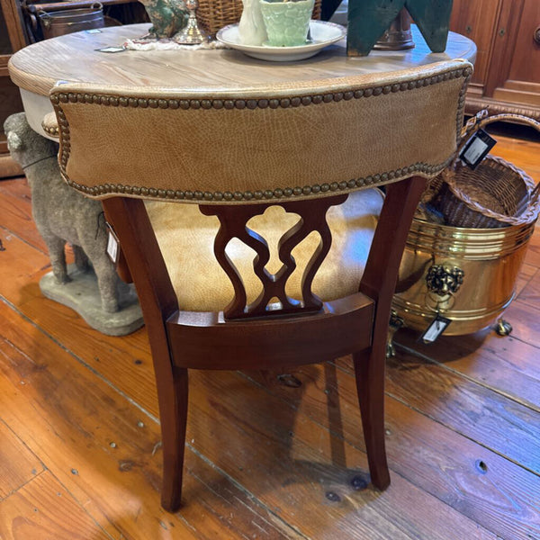 Pair Leather Nailhead Chairs 29W 32H 24D IN STORE PICKUP ONLY