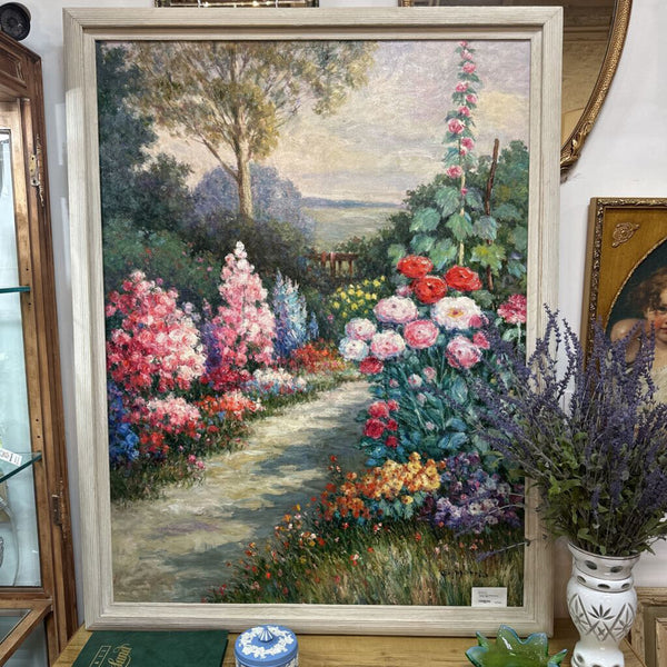 Framed Floral Meadow Oil on Canvas 41x53"