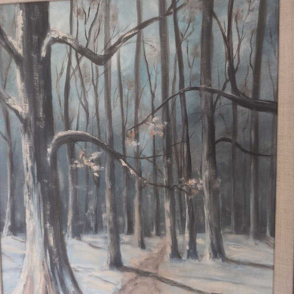 Pretty Vintage Framed Landscape Oil 21x17
