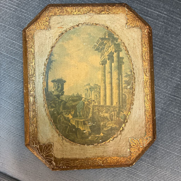 Vintage Florentine Plaque 7.5 x 6"