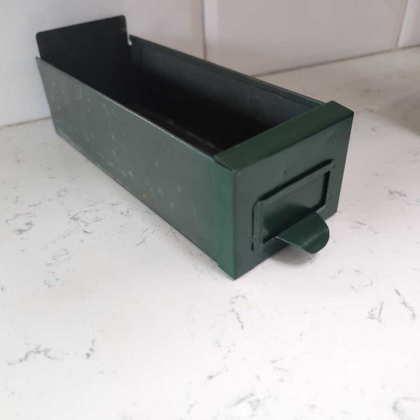Vintage Metal Green Cubby Drawer 3x10. Great for Plants