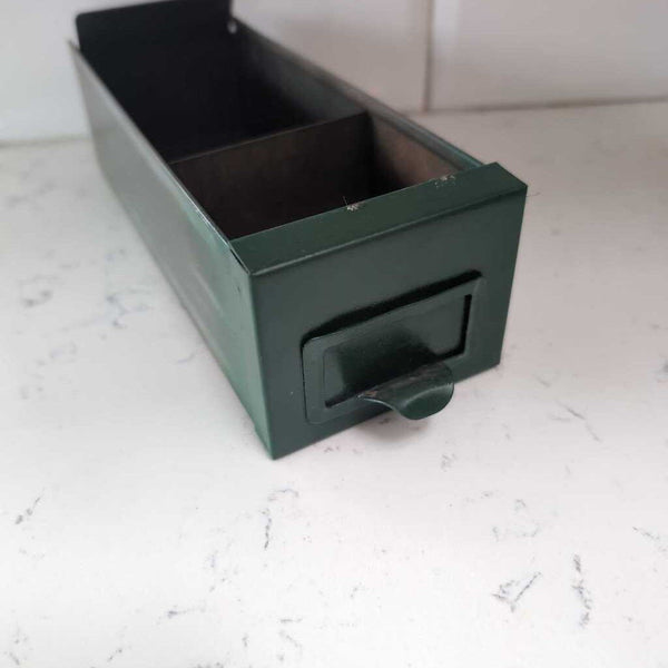Vintage Metal Green Cubby Drawer 3x10 Great for Planter